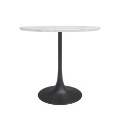 an image of a white table with black base on a white background for use in interior design