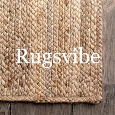 a rug with the word rugsvbe written in white on top of it