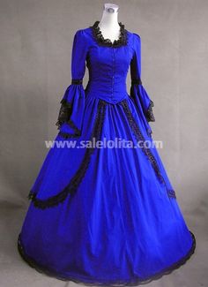 Royal Blue Vintage Victorian Dress for Sale Victorian Dresses For Sale, Vintage Victorian Dress, Historical Dresses Victorian, Victorian Gothic Wedding, Gothic Victorian Dresses, Victorian Wedding Dress, Victorian Dresses, Victorian Wedding, Gowns With Sleeves