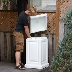 Durable Bins: We use 100% high-grade Polyethylene resin in the manufacturing process - making our products durable, lightweight and highly shock resistant. Four Season Use: These Multi-purpose Storage Bins can be used for outdoor applications year-round, as they are resistant to high impact, chemicals and extreme weather conditions Long Lasting Quality: The resin used to create our products contains built-in UV inhibitors that reduce the damaging effects of the sun - this ensures that your produ Outdoor Storage Bin, White Storage Box, Bag Hooks, Outdoor Box, The Berkshire, Deck Storage, Steel Trusses, Bag Hook, White Storage