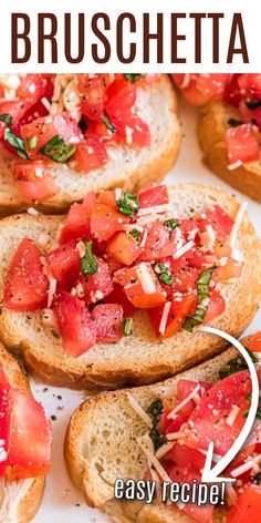 an easy bruschetta recipe with fresh tomatoes and parmesan cheese