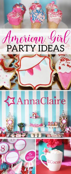 an american girl party with cupcakes and cookies