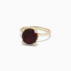 Effy Bordeaux 14K Yellow Gold Garnet and Diamond Ring, 5.67 TCW Timeless 14k Gold Ruby Ring Round Cut, Classic 14k Gold Birthstone Ring For Proposal, 14k Gold Round Ruby Proposal Ring, Garnet And Diamond Ring, Gold Yellow, Sapphire Ring, Garnet, Heart Ring, Diamond Ring