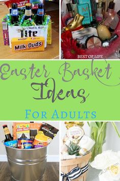 easter basket ideas for adults with text overlay