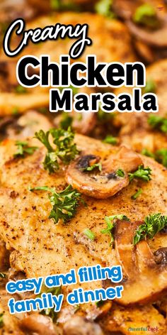 the cover of creamy chicken marsala