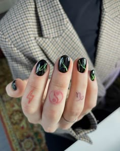 Make Nail Art, Trending Nail Art, Minimal Nails Art, Mens Nails, Hippie Nails, Punk Nails, Hard Nails, Grunge Nails, Goth Nails