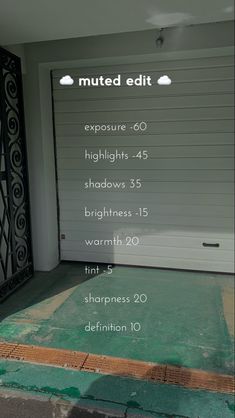 an image of a garage door with instructions