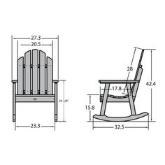 the measurements for a rocking chair