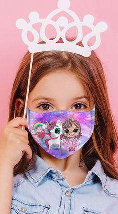 Kids size Unicorn design Washable And Reusable Comfortable Not Intended For Medical Use Final Sale Unicorn Mask, Cotton Mouth, Kids Face Mask, Unicorn Balloon, Unicorn Princess, Children's Mask, Unicorn Girl, Unicorn Face, Protective Mask