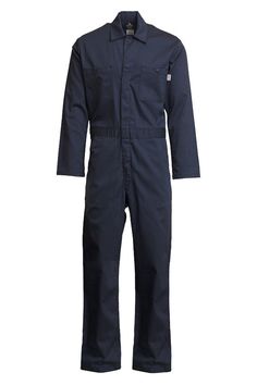 7oz. FR Economy Coveralls | 100% Cotton - www.lapco.com Relaxed Fit Cotton Overalls For Workwear, Long Sleeve Cotton Utility Overalls, Cotton Long Sleeve Utility Overalls, Coveralls Mens, Garage Style, Farm Clothes, Knitted Balaclava, Patches Fashion, Back Patch