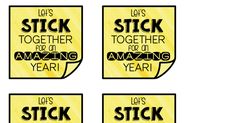 four stickers that say it's stick together for an amazing year