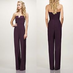 New Theia Cara Jumpsuit Plum Jewel Tone Purple Strapless Sz 10 Wide Leg Condition Is New With Tag. Measures Approximately When Flat: Armpit To Armpit: 17" Shoulder To Hem: 56" Waist, Across: 15" Inseam: 33" Strapless Fitted Formal Pantsuit, Fitted Strapless Formal Pantsuit, Fitted Strapless Pantsuit For Formal Occasions, Fitted Purple Jumpsuit For Formal Occasions, Purple Fitted Jumpsuits And Rompers For Formal Occasions, Fitted Purple Jumpsuits And Rompers For Formal Occasions, Pink Lace Jumpsuit, Jewel Tone Purple, Blush Jumpsuit