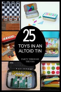 toys in an altoid tin with the title 25 toys in an altoid tin party through the usa