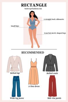 Outfit Idea For Rectangle Shape, How To Dress With A Rectangle Body Shape, Fall Outfits For Rectangle Body Shape, How To Style Your Body Type, Best Clothes For Rectangle Body Shape, Short Rectangle Body Shape Outfits, Rectangle Body Shape Outfits Summer, Rectangle Body Shape Outfits What To Wear, Body Shapes Rectangle