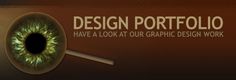 an eye with the words design portfolio have a look at our graphic design work