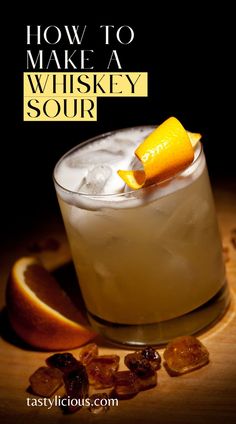 how to make a whiskey sour easy | whiskey sour without egg white | Homemade Whiskey Sour | Easy Whiskey Sour Recipe | The Best Whiskey Sour Recipe | Whiskey Sour Cocktail Recipe | how to make a whiskey sour from scratch Make Your Own Whiskey, Homemade Sour Mix, Homemade Whiskey, Whiskey Sour Cocktail, How To Make Whiskey, Best Whiskey, Hot Drinks Recipes, Types Of Cocktails