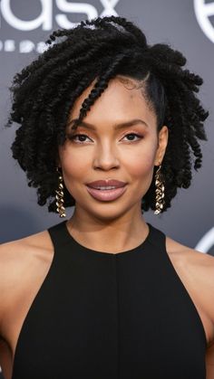 "Highlights and curls are a perfect combination for adding dimension to short hair. Ideal for Black women who want a vibrant and stylish look. Save this pin for hair color inspiration! 💇🏽‍♀️ #HighlightsAndCurls #StylishLook" #HighlightsAndCurls #BlackWomen #HairColor #StylishHair Twisted Updo For Black Women, Short Black Hair Black Women, Natural Hair Twist Styles For Short Hair, Finger Coils On 4c Hair, Halo Twist Natural Hair, Medium Length Hairstyles For Black Women, 4c Natural Hairstyles Short Easy, Pretty Braid Styles, 4c Natural Hairstyles Short