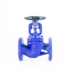 a blue ball valve on a white background with clipping for the top section and bottom part