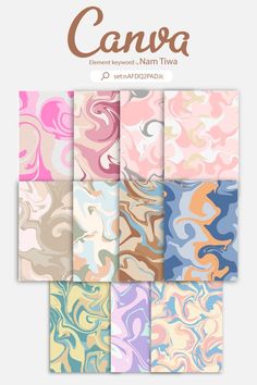 a set of colorful marble paper textures