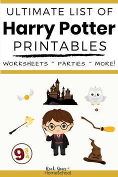 the ultimate list of harry potter printables for kids to use on their books