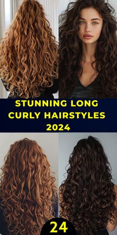 Discover the best long curly hairstyles 2024 with these 24 stunning options. Whether you prefer loose curls, tight ringlets, or classic styles, these hairstyles are perfect for any hair type. Find your favorite long curly hair look and stay stylish all year long with these must-try hairstyles. Different Perm Curls Long Hair, Long Haircuts For Curly Hair, Long Curly Hair Cuts, Curly Hair Cuts Long, Curly Permed Hair, Down Curly Hairstyles, Trendy Bangs, Long Hair Perm