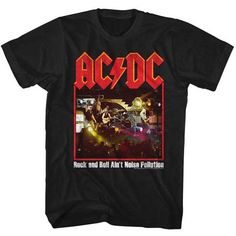 Rock And Roll Ain't Noise Pollution With Live Group Photo Under Logo Ac Dc Rock, Acdc Shirt, Noise Pollution, Band Shirts, Ac Dc, Back To Black, Perfect Shirt, Pollution, Rock N Roll