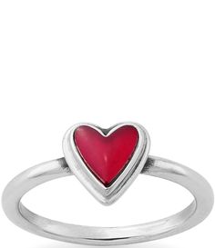 From James Avery, this ring features:A delicate sterling silver heart is set with layered ruby and mother-of-pearl gemstones, adding a simple and sweet touch of red to any style. This James Avery ring looks great worn alone or stacked with other rings - and pairs beautifully with the Sweetheart Gemstone Earrings and Necklace. Product Specifications: Sterling silverApprox. 6.4 x 6.4 x 2.75 mm Lab-created Ruby and Moth Red Promise Rings, James Avery Necklace, James Avery Rings, Necklace Product, Casual Rings, Sterling Silver Jewelry Rings, Earrings And Necklace, James Avery, Pearl Gemstone