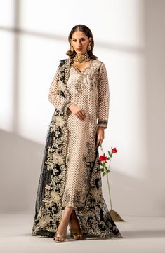 Shop Cloudy Grey hand Embellished Kameez Trousers Pakistani Party Dress is adorned with stones and motifs to give it a perfectly stunning look. Now Online. Shalwar Kameez Pakistani, Raw Silk Fabric, Punjabi Salwar, Indian Salwar Kameez, Pakistani Salwar, Indian Salwar, Readymade Saree, Pakistani Salwar Kameez, Bridal Dress Fashion