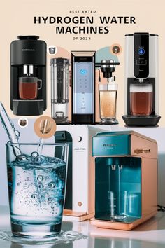 Best rated hydrogen water machines of 2024, showcasing various models and a glass of water. Welcome To The Future, Water Machine, Increase Energy Levels, Increased Energy, Infused Water, Be Aware, Generators, To The Future