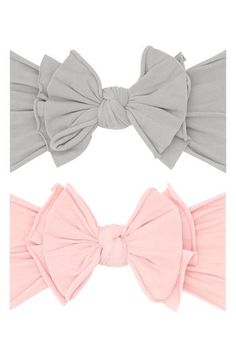 Stretchy nylon is the perfect blend of comfort and cute for this pair of bow-topped headbands. Includes two assorted headbands 3 1/2" bow width 80% nylon, 20% spandex Hand wash, dry flat Made in the USA Kids' Wear Baby Bling, Grey Roses, Girls Hair Accessories, Kids Wear, Girl Hairstyles, Rose Quartz, Hand Wash, Hair Accessories, Nordstrom