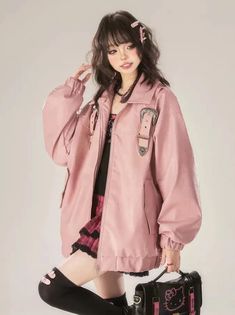 Pu Jacket, Press The Button, Pink Retro, College Bags, A Jacket, Pink M, Reasons To Smile, Leather Buckle, Leather Jackets Women