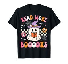 PRICES MAY VARY. Read More Booooks Design is a funny Halloween Teacher Costume with Ghost Reading Books and bats, Cute Book Lover Halloween outfit for Book Lover, Librarian Teacher, reader, Books Bookish and teacher or bookworms who love reading, Cute ghost reading a book. Read More Books Design Is a groovy Teacher Halloween costume and Halloween Librarian Teacher to celebrate Halloween, this teacher Halloween Librarian costume for women and men, perfect Halloween present for Teacher, Literary l Character Costumes For Teachers, Books Funny, Teacher Halloween Costumes, Groovy Halloween, Teacher Costumes, Ghost Reading, Teacher Halloween, Read More Books, Presents For Teachers