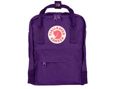 Fjallraven Kanken Mini Pack Purple F23561-580. The Mini-version is suitable for small children as well as for full grown adults who are looking for a small backpack. It is perfect for carrying a change of clothes for preschool or food on an outing and as a smart everyday bag for books water bottles fruit and more. The shoulder straps are long and adjustable and fit both small and big backs. They can be fastened with a clasp so that they are not in the way when at their tightest. The material is Kanken Navy, Kanken Backpack Mini, Fjallraven Kanken Mini, Mochila Kanken, Fjällräven Kånken, Kanken Mini, My Board, Cornrow, Baker Street