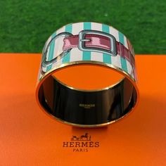 Hermes Printed Enamel With Rose Gold-Plated Hardware. Tags Still On Inside: 151693fi5462. Identifies Size/Color. Never Worn. See Photos For Measurements. Non Smoking Home Hermes Blue, Hermes Jewelry, Womens Jewelry Bracelets, Rose Gold Plates, See Photo, Coaching, Plating, Rose Gold, Women Jewelry