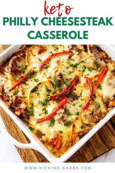 a casserole dish with cheese and peppers in it