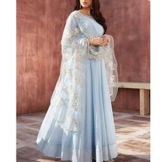 Check out this item in my Etsy shop https://www.etsy.com/listing/1163461740/light-blue-anarkaliblue Light Blue Anarkali, Blue Anarkali Dress, Silk Anarkali Gown, Lehenga Shopping, Indian Suits For Women, Blue Anarkali, Indian Wedding Gowns, Bridesmaid Lehenga, Georgette Anarkali