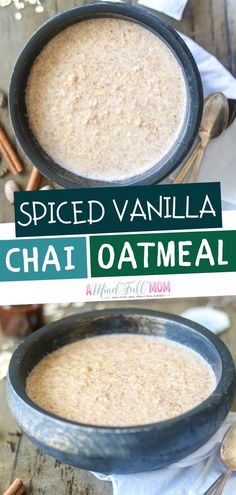 two bowls of spiced vanilla chai oatmeal