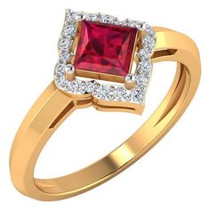 Product :- Ring Metal :- 14k Gold , 18k Gold Gold Wt :-                       14k :  2.50 Gms                      18k :  2.87 Gms Diamond color :- I-J / SI1 Diamond Weight :- 0.17 Cts Gemstone :- Ruby Gemstone Shape :- Square Gemstone Size :- 5mm Finger Size: 4-10 usually in stock. Please contact me for other sizes. Customization / Replacements  It's easy to create jewellry that's perfect for you. Change the materials to suit your style and budget: Ruby, Emerald, Blue Sapphire, Amethyst, Topaz, Wedding Ring Princess Cut, Wedding Ring Princess, Red Ruby Ring, Ring Princess Cut, Mom Daughter Gifts, Ruby Diamond Ring, Wedding Rings Princess Cut, Ruby Diamond Rings, Princess Cut Rings