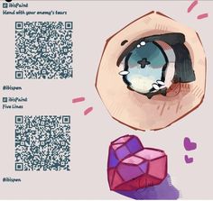 a qr - code with an image of a cat in the mouth and a pink cube next to it