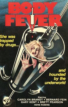 the cover to body fever, which features an image of a woman in a black and white striped dress