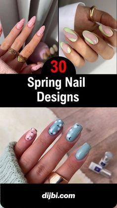 Neon Pink Nails, Cherry Blossom Nails, Fall Nail Ideas, Water Marble Nails, Statement Nail, Marble Nail Designs, Gold Nail Designs, Spring Acrylic Nails