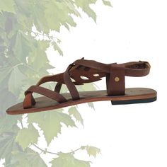 Handcrafted Strappy Strappy Vegetal Leather Women Sandalet Leaf Design-Life Style Shoes-Gift Fashion Footwear-Strappy Sandal Look no more for that perfect pair of genuine leather strappy sandals for vacation wear and everyday use.Made from 100% Turkish Leather, these gorgeous summer shoes are made completely by hand and are made to last. Comfortable form fitting soles to make exploring a breeze on this years vacation. This sandals have leather soles and is a comfortable flip flop style. The sand Adjustable T-strap Leather Sandals, Brown T-strap Toe Ring Sandals For Spring, Leather Strappy T-strap Sandals For Summer, Spring Brown T-strap Toe Ring Sandals, Brown T-strap Barefoot Sandals For Summer, Adjustable Double Strap Leather T-strap Sandals, Brown Leather T-strap Sandals With Adjustable Strap, Leather T-strap Sandals With Stitched Sole, Comfortable Flip Flops