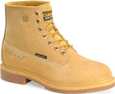 Carolina Wheat Work Boots: 6 inch 
Carolina Wheat colored leather work boots for men that are lace-up and waterproof and have a safety steel toe to protect your feet on the job. Casual Lace-up Boots With Steel Toe, Casual Steel Toe Waterproof Ankle Boots, Casual Ankle Waterproof Boots With Steel Toe, Casual Moc Toe Work Boots With Protective Feet, Casual Steel Toe Snip Toe Work Boots, Casual Work Boots With Steel Toe, Casual Slip-resistant Snip Toe Boots, Casual Lace-up Boots With Snip Toe And Reinforced Toe, Casual Steel Toe Lace-up Desert Boots