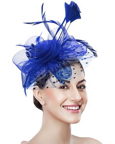 PRICES MAY VARY. mesh, beads,feather Made in USA or Imported J-Clip closure Hand Wash Only 【Royal Blue Fascinator】Stay stylish with this beautiful and fashionable royal blue fascinator hat.The retro fascinator headwear is ideal gifts to your wife, mother or daughter for tea parties, Kentucky Derby events, wedding，halloween，christmas，birthday，church，cocktail dinner and more. 【Multiple Uses - Clip and Headband】This royal blue fascinator hat can be worn as a clip or a headband, giving you multiple Adjustable Royal Blue Fascinator For Spring, Blue Headband Party Costume Hat, Blue Hair Accessories For Royal Ascot Party, Blue Hair Accessories For Party At Royal Ascot, Spring Royal Blue Adjustable Fascinator, Adjustable Royal Blue Mini Hat For Party, Blue Mini Hat For Carnival Party, Royal Blue Fitted Fascinator For Party, Royal Blue Fascinator For Spring Party