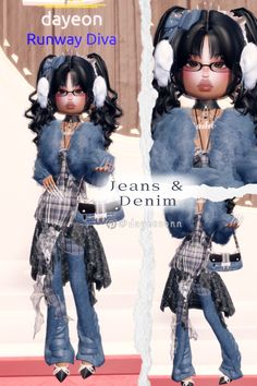 do not repost without /@ing ♡ jeans and denim / patterns / black and white / black or white / single color / winter / holiday break / your style / freestyle / baddie / top model #dresstoimpress #roblox #dti #dresstoimpressoutfits #dresstoimpressideas #fashion #aesthetic Dti Outfit Jeans And Denim Theme, Just Broken Up With Outfit Dti, Jeans And Demin Dress To Impress Outfits, Jeans And Denim, Dti Winter Theme Outfit, Famous Dti Outfits, Top Model Outfits Dress To Impress, Dress To Impress Top Model Theme, Dress To Impress Holiday Break