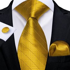 Golden Geometry Tie Set tie set Standard Packaging   - Sophisticated Gentlemen