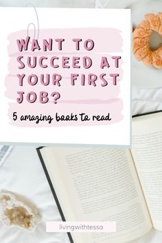 an open book with donuts on it and the words want to proceed at your first job?