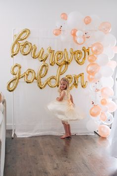 Golden Birthday Baby Girl, Four Ever Golden Birthday, 3rd Golden Birthday Girl, Golden 6th Birthday Ideas, Golden 4th Birthday Girl, Fourever Golden Birthday Party, Toddler Golden Birthday Girl, 4year Birthday Party Ideas, 4 Th Birthday Ideas Girl