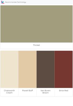 the color scheme for different shades of brown, beige and green with text overlay