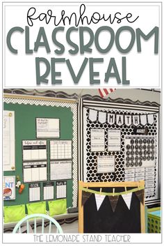 the classroom reveal poster is shown with green and white accents